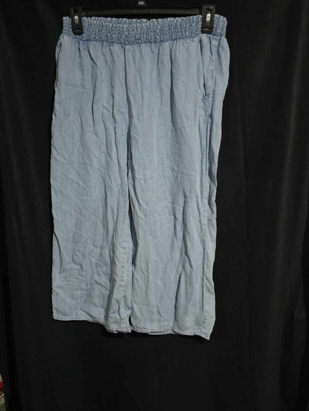 Velvet Heart Light Blue Elastic-Waist Wide-Leg Capris